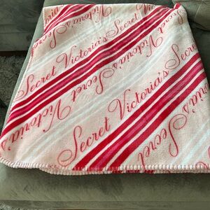 Victoria's Secret Pink and Red Striped Throw